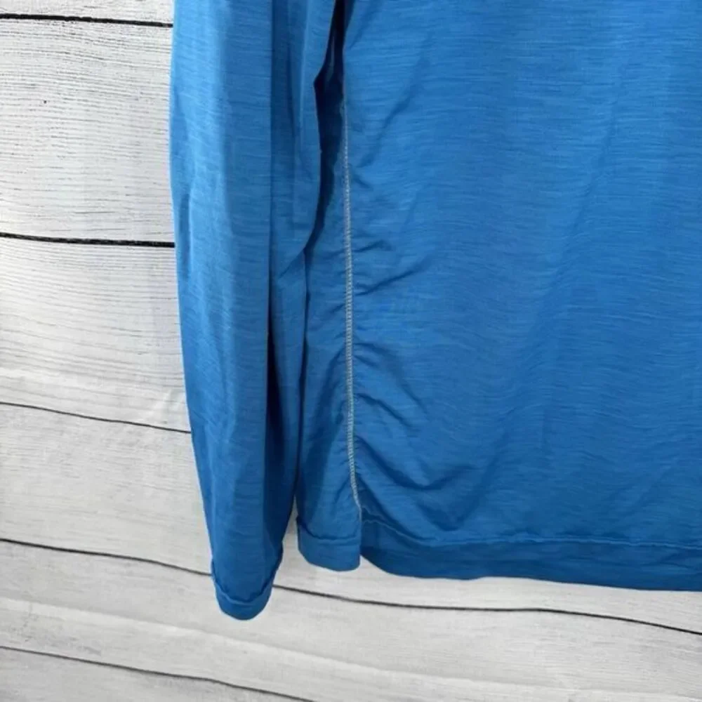 Prana Shirt Calder Long‎ Sleeve Performance Blue Mens Size Small Gym Hiking
